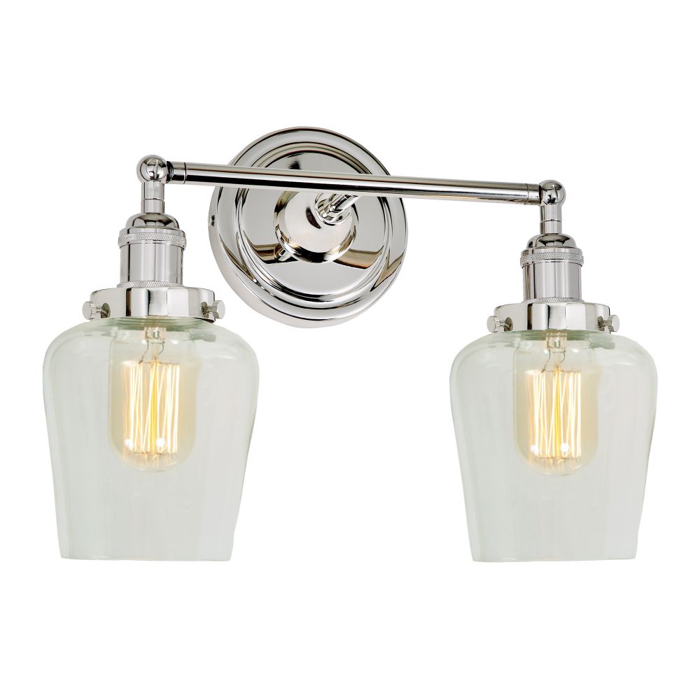 JVI Designs 1252-15 S9 Soho two light swivel Liberty wall sconce in Polished Nickel